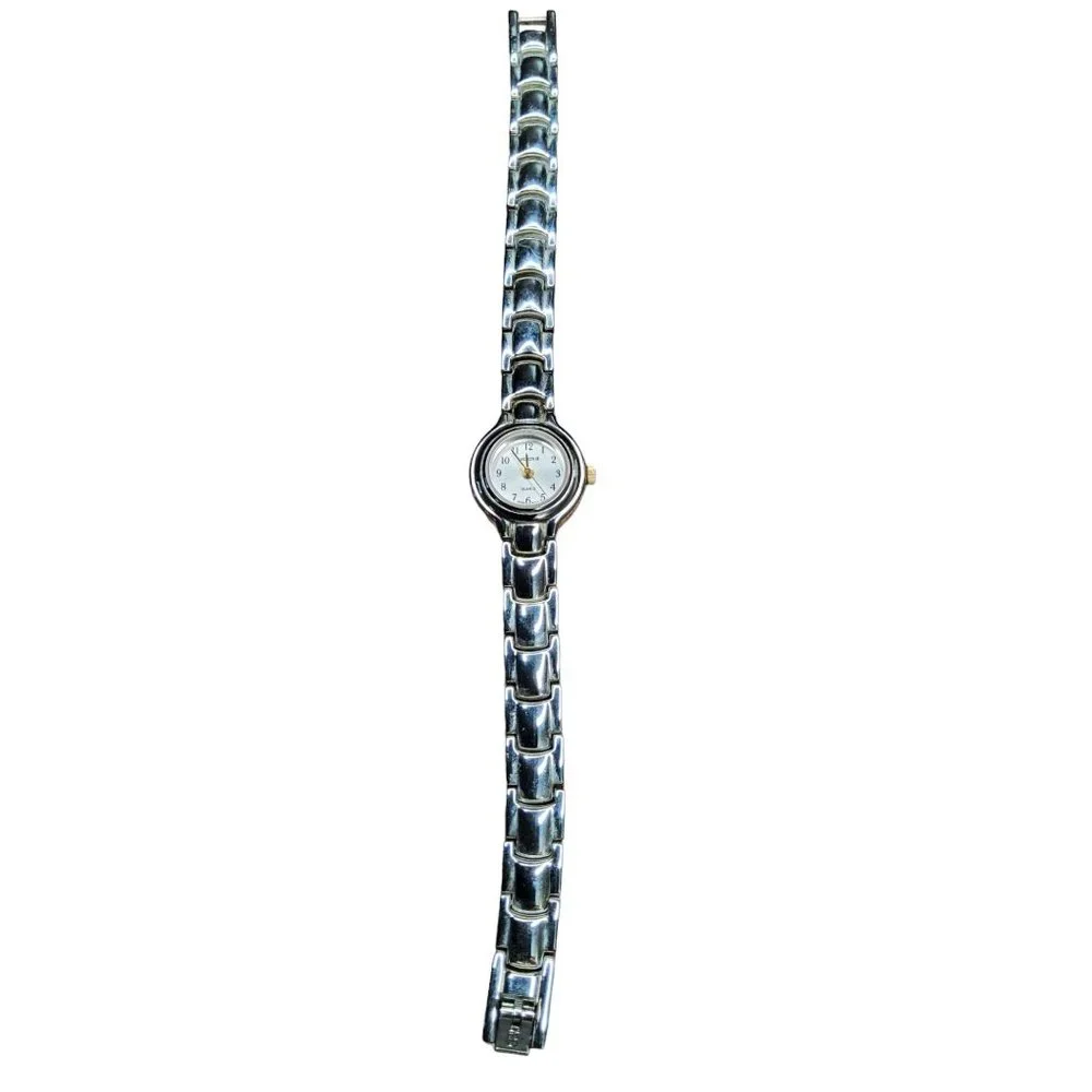 watch-it womens quartz silver tone japan movement 9mm wide 7"L band watch - Picture 2 of 4